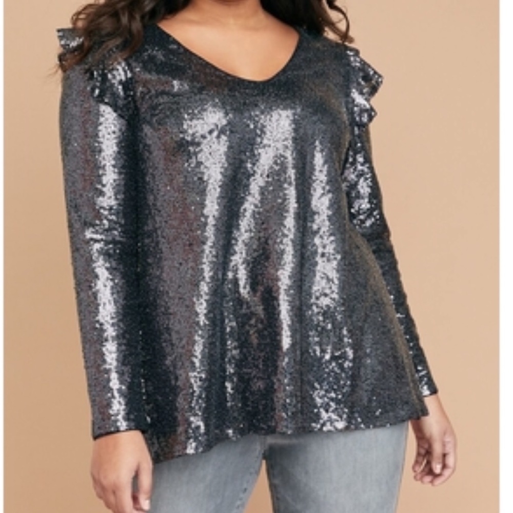 Lane Bryant Sequin Top - Plus Size